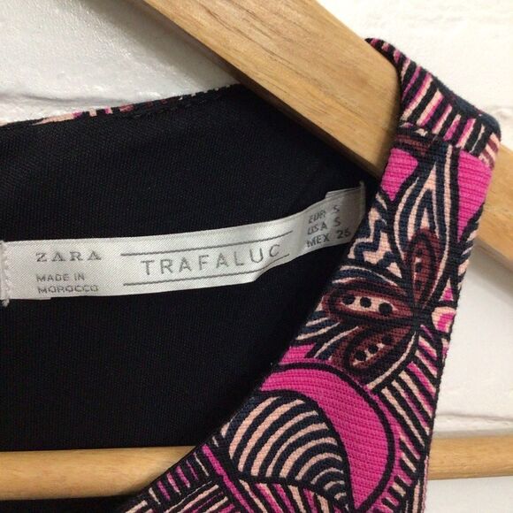 Zara Trafluc Open Sides Dress Black Pink Small Barbiecore - Picture 3 of 13